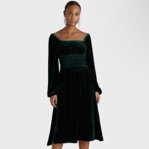 Hill House Home Green Velvet Nap Dress